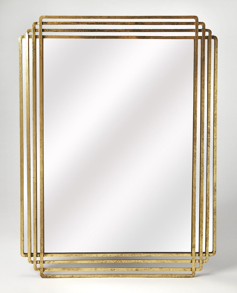 Butler Specialty Company - Uptown 44 in. H x 33 in. W Rectangular Metal Wall Mirror, Gold - 4436226