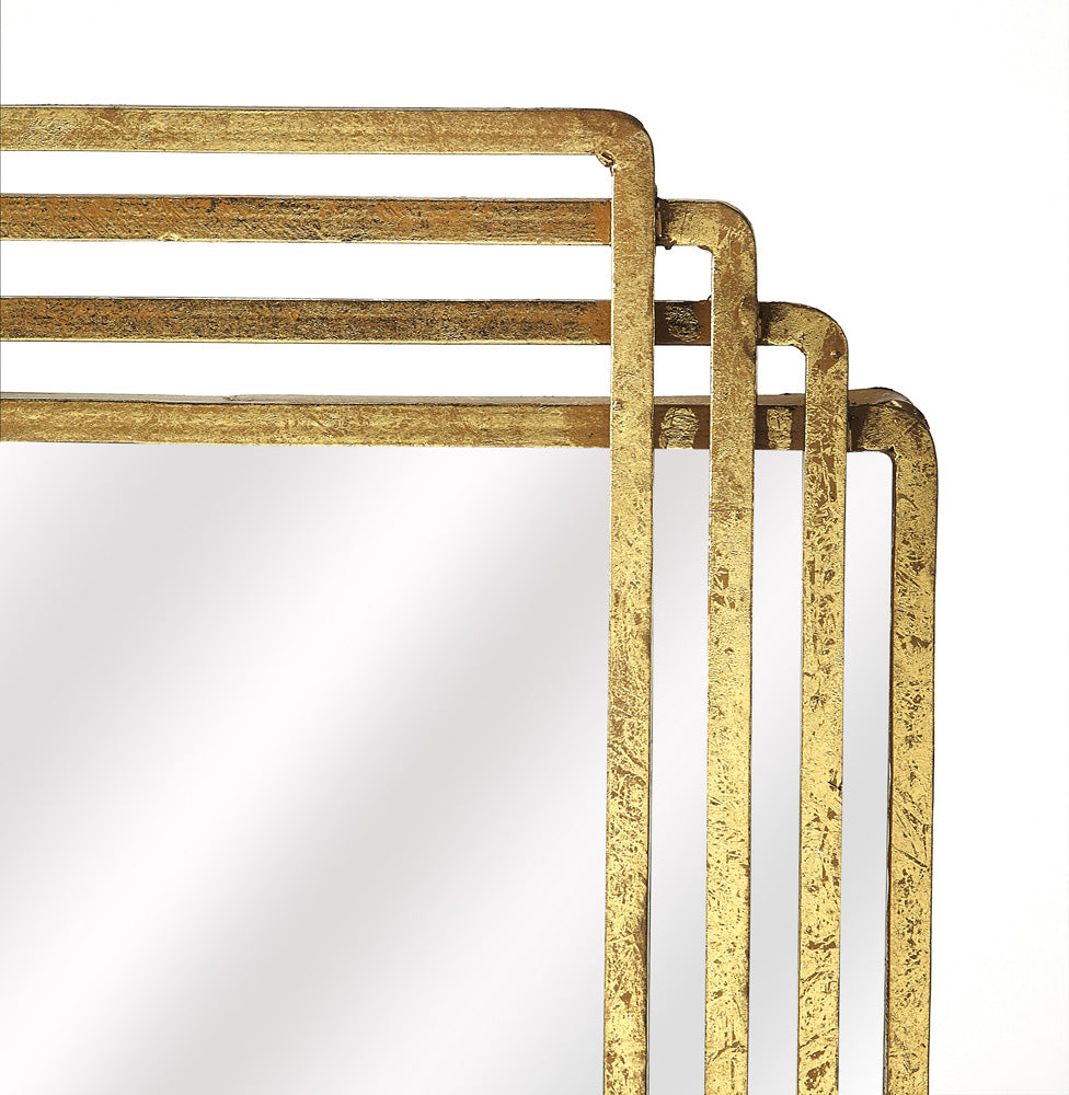 Butler Specialty Company - Uptown 44 in. H x 33 in. W Rectangular Metal Wall Mirror, Gold - 4436226