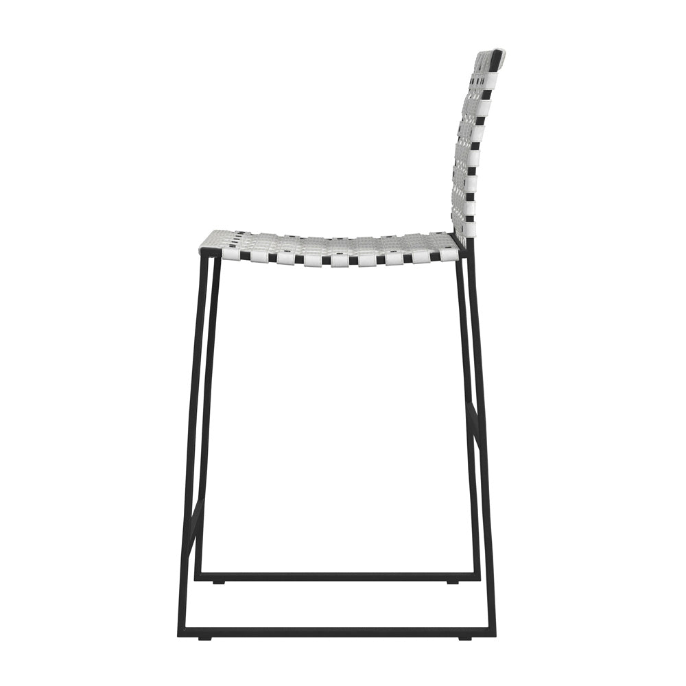 Butler Specialty Company - Urban Woven Leather 25" Counter Stool, Black and White - 5446411_CLOSEOUT