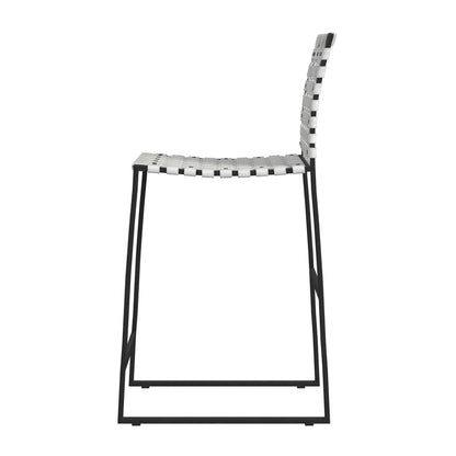 Butler Specialty Company - Urban Woven Leather 25" Counter Stool, Black and White - 5446411_CLOSEOUT