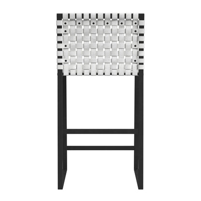 Butler Specialty Company - Urban Woven Leather 25" Counter Stool, Black and White - 5446411_CLOSEOUT