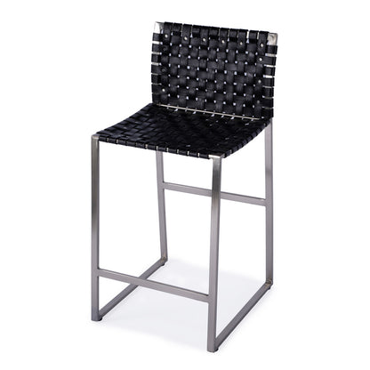 Butler Specialty Company - Urban Woven Leather 25" Counter Stool, Black - 5446034