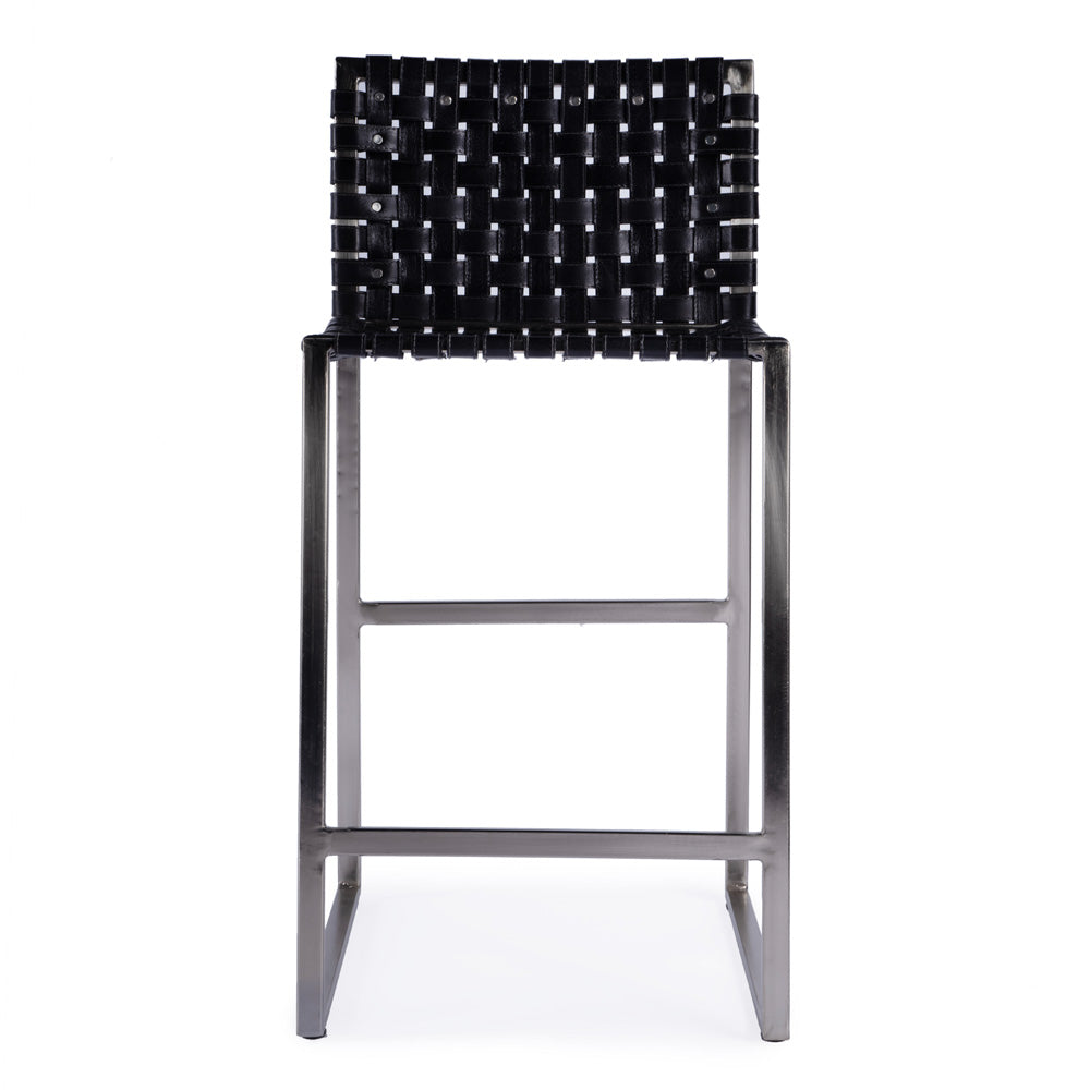 Butler Specialty Company - Urban Woven Leather 25" Counter Stool, Black - 5446034