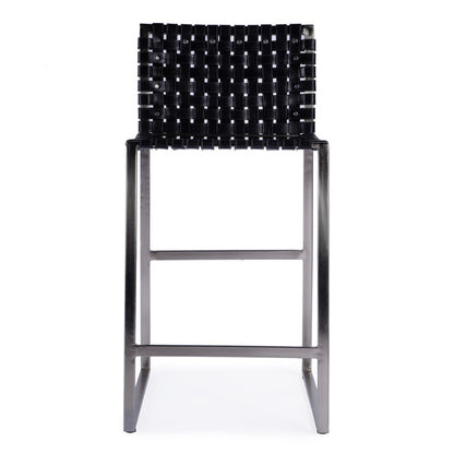 Butler Specialty Company - Urban Woven Leather 25" Counter Stool, Black - 5446034