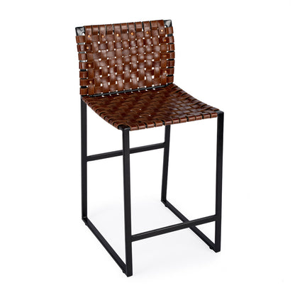Butler Specialty Company - Urban Woven Leather 25" Counter Stool, Medium Brown - 5446344
