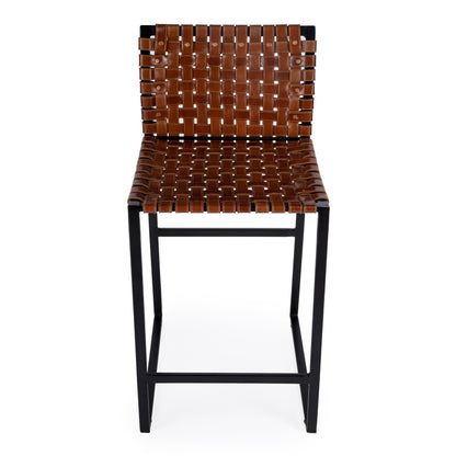 Butler Specialty Company - Urban Woven Leather 25" Counter Stool, Medium Brown - 5446344
