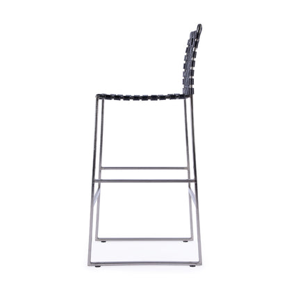Butler Specialty Company - Urban Woven Leather Rectangular 28" Barstool, Black - 5445034