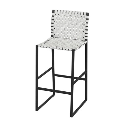 Butler Specialty Company - Urban Woven Leather Rectangular 28" Barstool, White - 5445411_CLOSEOUT