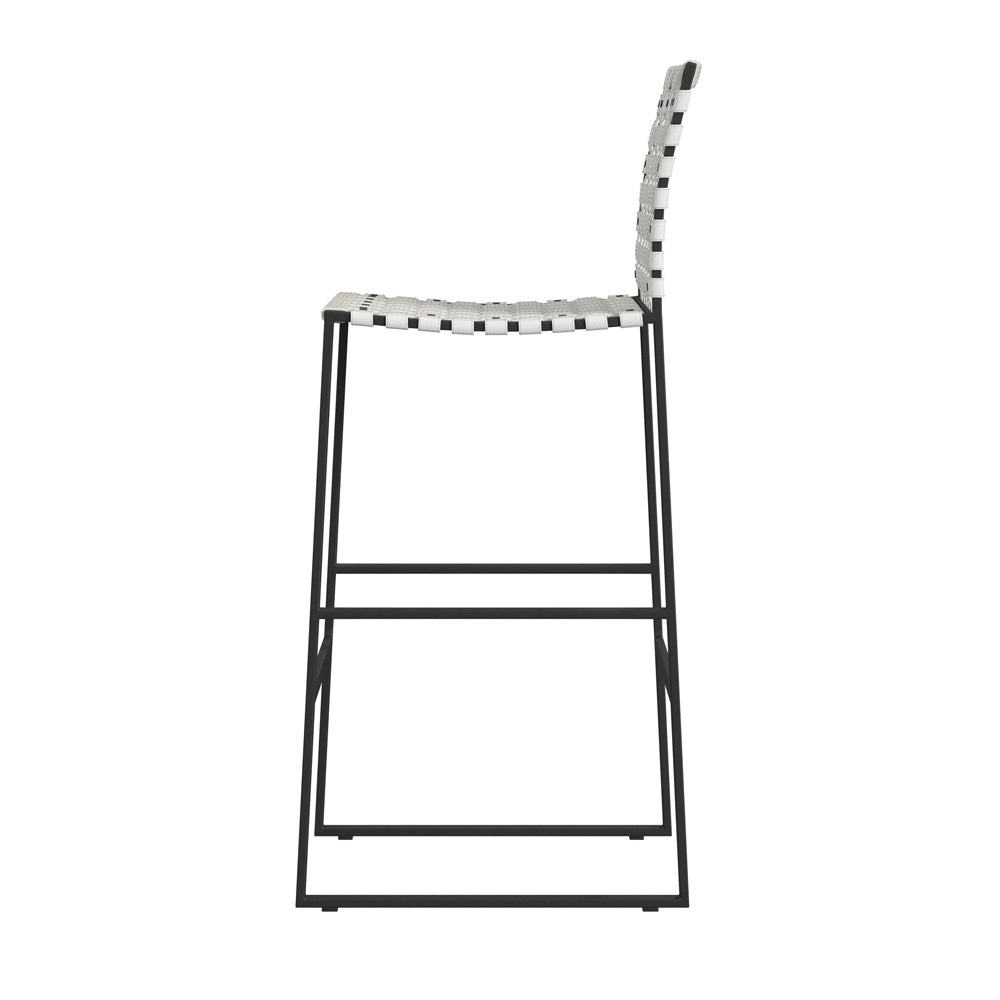 Butler Specialty Company - Urban Woven Leather Rectangular 28" Barstool, White - 5445411_CLOSEOUT