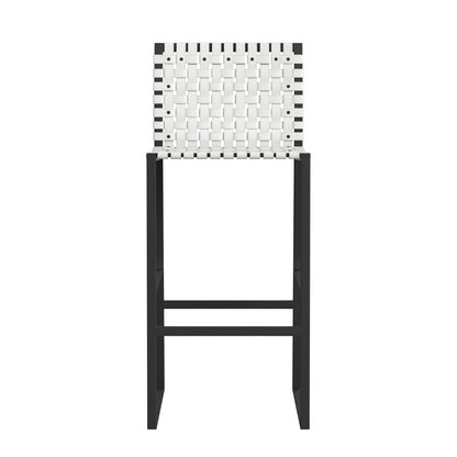 Butler Specialty Company - Urban Woven Leather Rectangular 28" Barstool, White - 5445411_CLOSEOUT