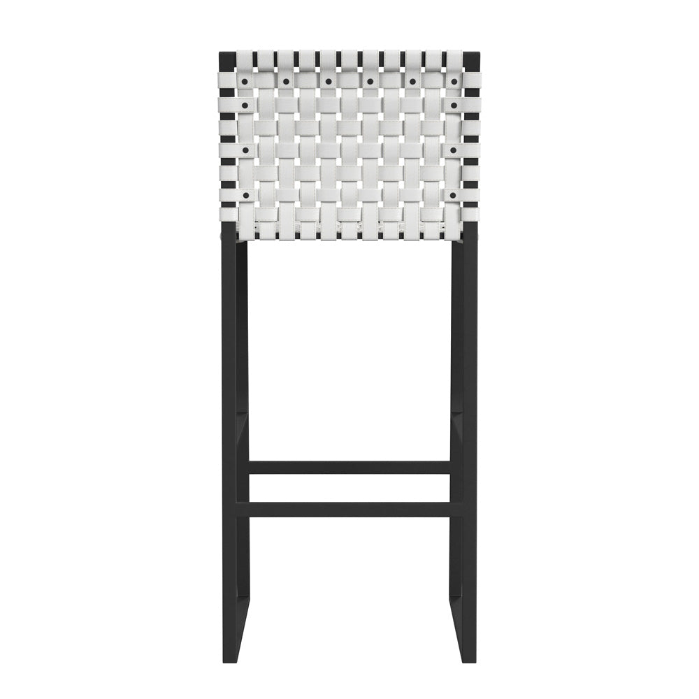 Butler Specialty Company - Urban Woven Leather Rectangular 28" Barstool, White - 5445411_CLOSEOUT