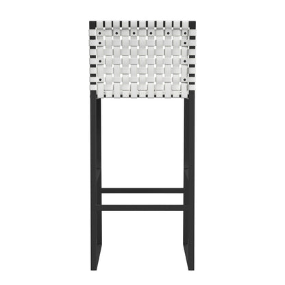 Butler Specialty Company - Urban Woven Leather Rectangular 28" Barstool, White - 5445411_CLOSEOUT