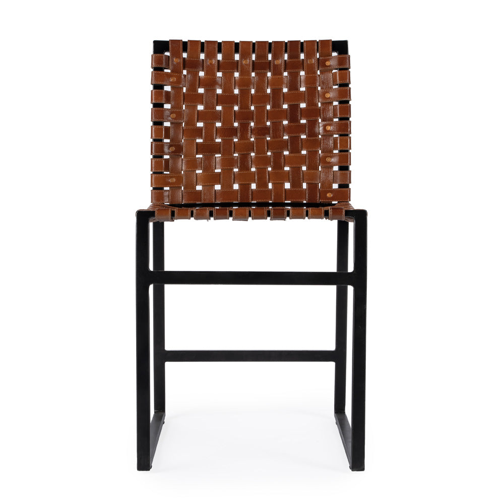 Butler Specialty Company - Urban Woven Leather Side Chair, Medium Brown - 5447344
