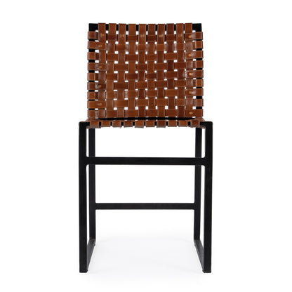 Butler Specialty Company - Urban Woven Leather Side Chair, Medium Brown - 5447344