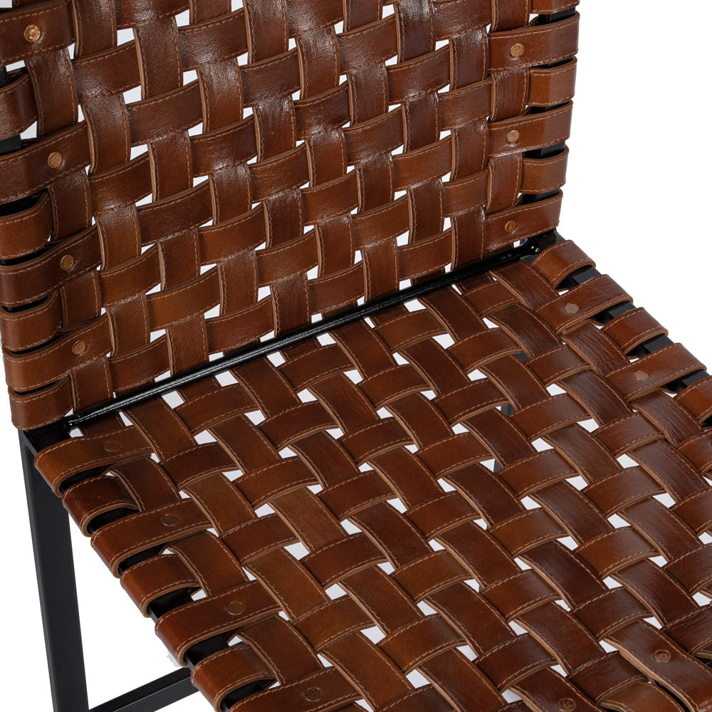 Butler Specialty Company - Urban Woven Leather Side Chair, Medium Brown - 5447344