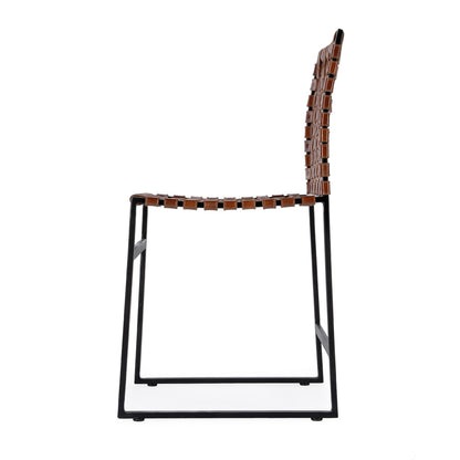 Butler Specialty Company - Urban Woven Leather Side Chair, Medium Brown - 5447344