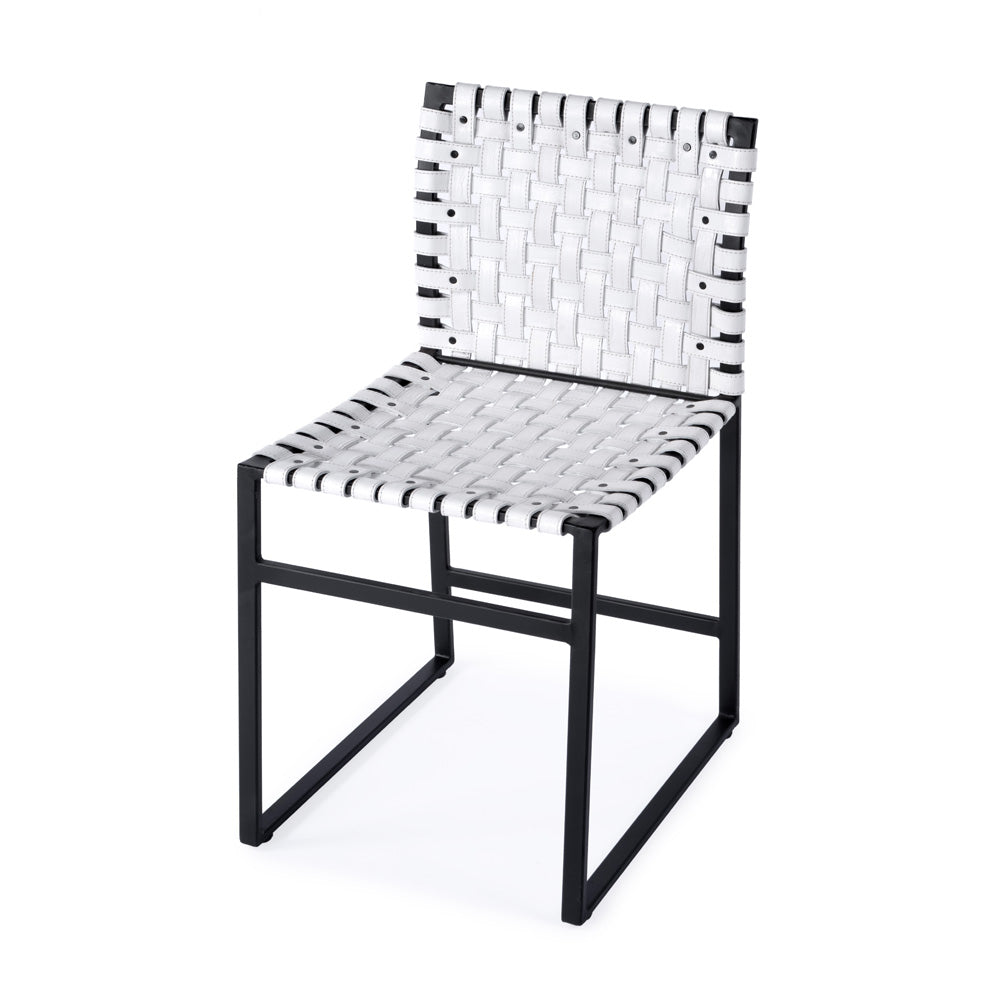 Butler Specialty Company - Urban Woven Leather Side Chair, White - 5447411_CLOSEOUT