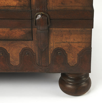 Butler Specialty Company - Heritage - Vasco 36 in. W Rectangular Wood & Leather Old World Map Trunk Table, Light Brown - 576070