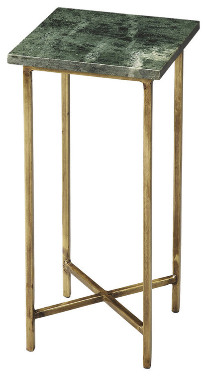 Butler Specialty Company - Versilia 9.5 in. W Round Green Marble & Metal Scatter Side Table, Green - 2869140