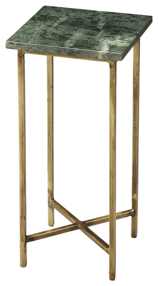 Butler Specialty Company - Versilia 9.5 in. W Round Green Marble & Metal Scatter Side Table, Green - 2869140