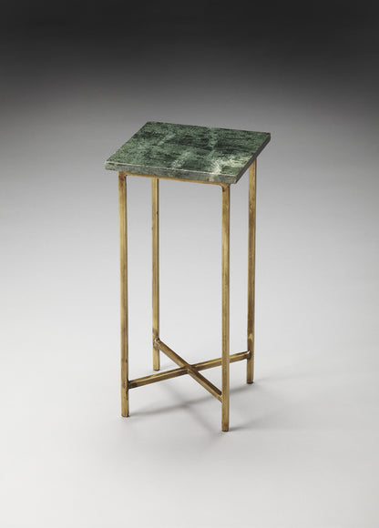 Butler Specialty Company - Versilia 9.5 in. W Round Green Marble & Metal Scatter Side Table, Green - 2869140