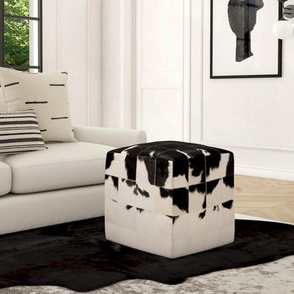 Butler Specialty Company - Victorian 18.25 in. W Square Upholstered Hair on Hide Cube Ottoman, Black and White - 5535373 view 5