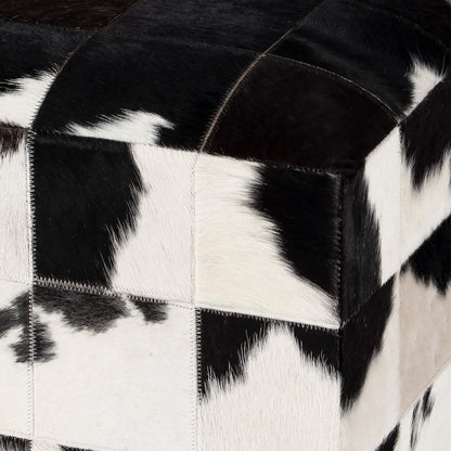 Butler Specialty Company - Victorian 18.25 in. W Square Upholstered Hair on Hide Cube Ottoman, Black and White - 5535373