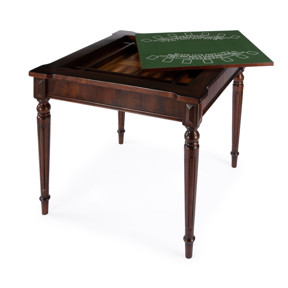 Butler Specialty Company - Vincent 36 in. W Square Wood Multi-Game Card Table, Dark Brown - 837024