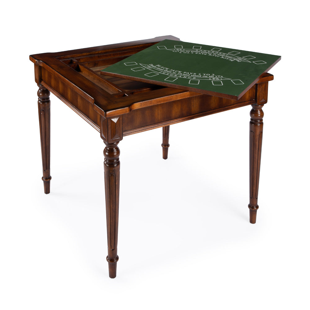 Butler Specialty Company - Vincent 36 in. W Square Wood Multi-Game Card Table, Medium Brown - 837011