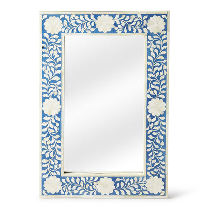 Butler Specialty Company - Vivienne 16 in. W Rectangular Bone Inlay Wall Mirrored, Blue - 1855070