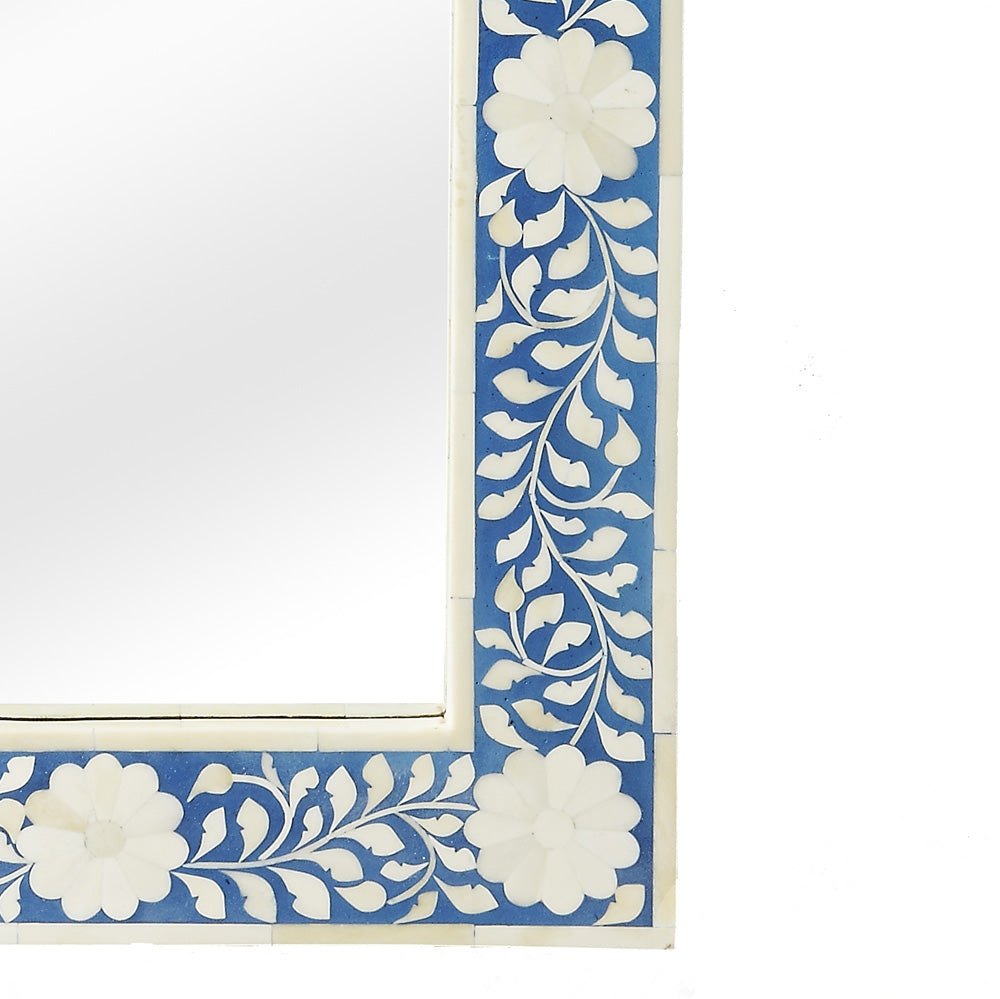 Butler Specialty Company - Vivienne 16 in. W Rectangular Bone Inlay Wall Mirrored, Blue - 1855070