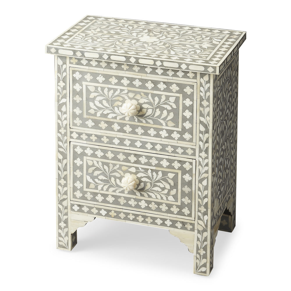 Butler Specialty Company - Vivienne 18 in. W Rectangular Bone Inlay & Wood 2 Drawer Accent Chest, Gray - 2865321 view 1