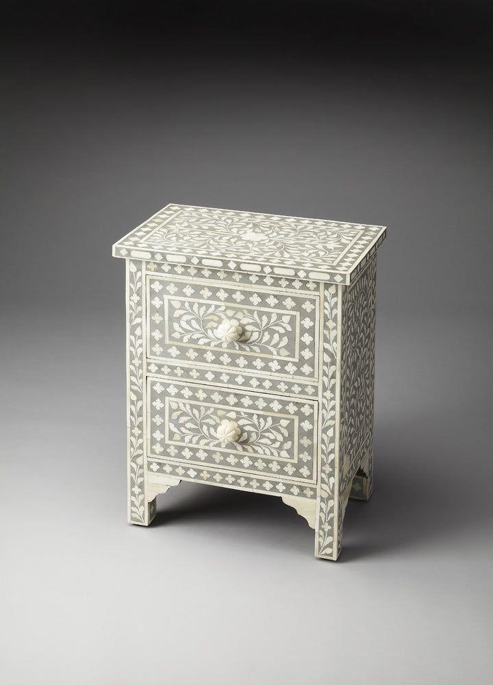 Butler Specialty Company - Vivienne 18 in. W Rectangular Bone Inlay & Wood 2 Drawer Accent Chest, Gray - 2865321
