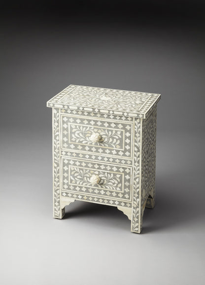 Butler Specialty Company - Vivienne 18 in. W Rectangular Bone Inlay & Wood 2 Drawer Accent Chest, Gray - 2865321