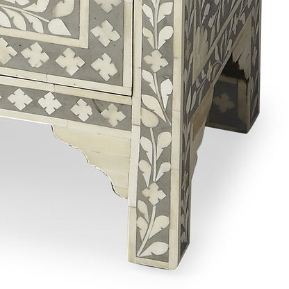 Butler Specialty Company - Vivienne 18 in. W Rectangular Bone Inlay & Wood 2 Drawer Accent Chest, Gray - 2865321