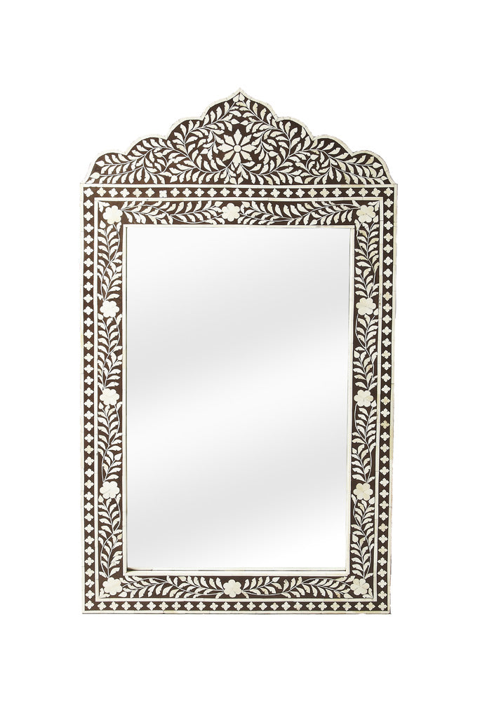 Butler Specialty Company - Vivienne 27.75 in. W Rectangular Bone Inlay Wall Mirrored, Dark Brown - 1856070
