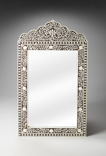 Butler Specialty Company - Vivienne 27.75 in. W Rectangular Bone Inlay Wall Mirrored, Dark Brown - 1856070