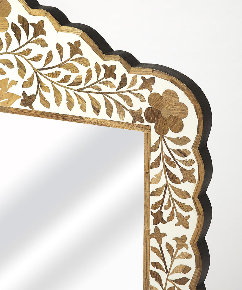 Butler Specialty Company - Vivienne 28 in. H x 20 in. W Rectangular Bone Inlay & Wood Wall Mirror, Light Brown - 3451338