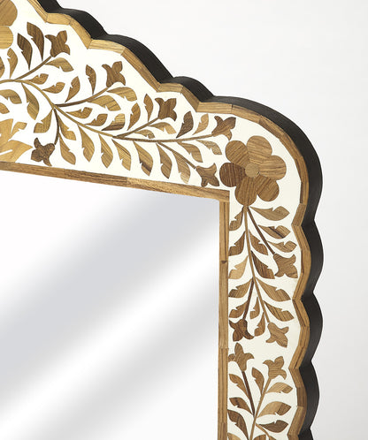 Butler Specialty Company - Vivienne 28 in. H x 20 in. W Rectangular Bone Inlay & Wood Wall Mirror, Light Brown - 3451338