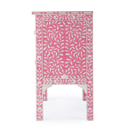 Butler Specialty Company - Vivienne 29 in. W Rectangular Bone Inlay & Wood 2 Drawer Accent Storage Chest, Bright Pink - 3224070