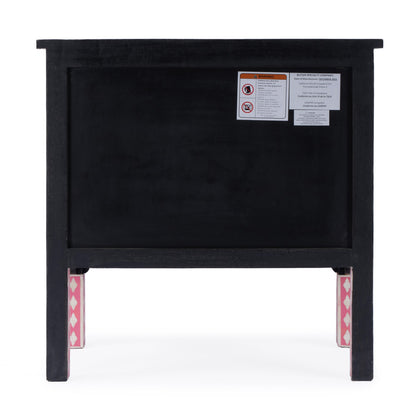Butler Specialty Company - Vivienne 29 in. W Rectangular Bone Inlay & Wood 2 Drawer Accent Storage Chest, Bright Pink - 3224070