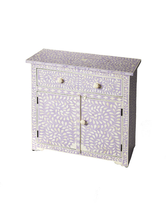 Butler Specialty Company - Vivienne 29 in. W Rectangular Bone Inlay & Wood 1 Drawer 2 Door Console Accent Chest, Purple - 3203070