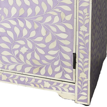 Butler Specialty Company - Vivienne 29 in. W Rectangular Bone Inlay & Wood 1 Drawer 2 Door Console Accent Chest, Purple - 3203070