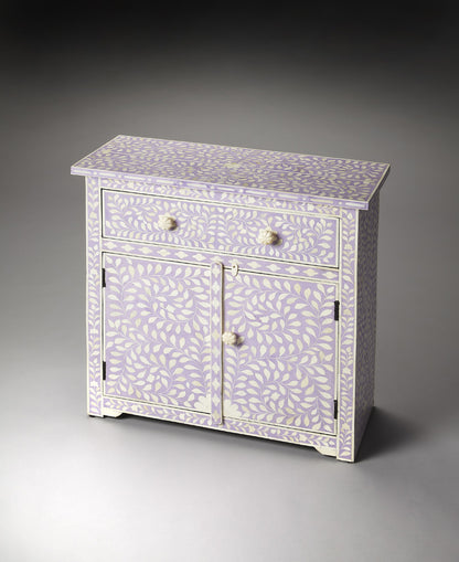 Butler Specialty Company - Vivienne 29 in. W Rectangular Bone Inlay & Wood 1 Drawer 2 Door Console Accent Chest, Purple - 3203070