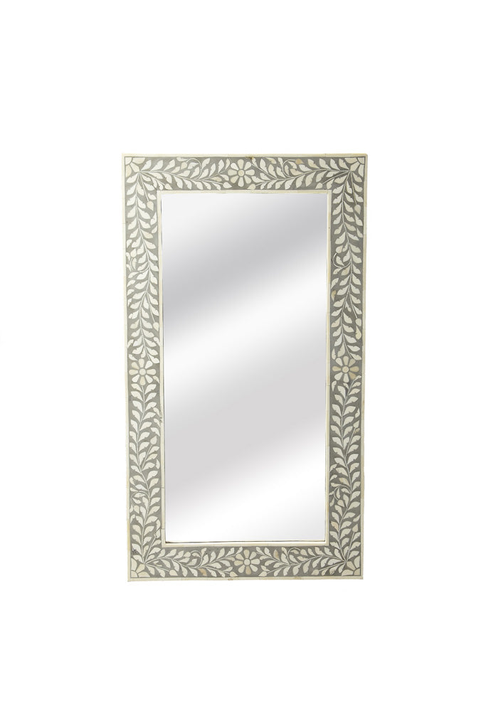 Butler Specialty Company - Vivienne 36.5 in. H x 20.5 in. W Rectangular Bone Inlay & Wood Wall Mirror, Gray - 3479321
