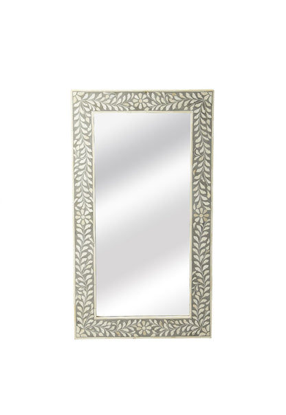 Butler Specialty Company - Vivienne 36.5 in. H x 20.5 in. W Rectangular Bone Inlay & Wood Wall Mirror, Gray - 3479321