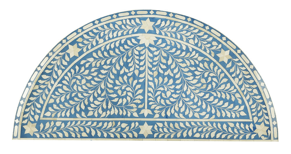Butler Specialty Company - Vivienne Bone Inlay Demilune Console Table, Sky Blue - 3881319