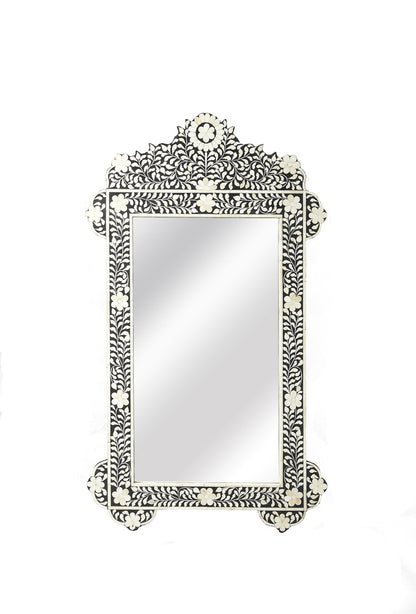 Butler Specialty Company - Vivienne Crown 48 in. H x 28 in. W Rectangular Bone Inlay & Wood Wall Mirror, Black/White - 3481318