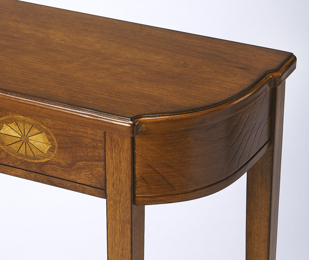 Butler Specialty Company - Wendell 18 in. W Demilune Wood Console Table, Medium Brown - 3009101