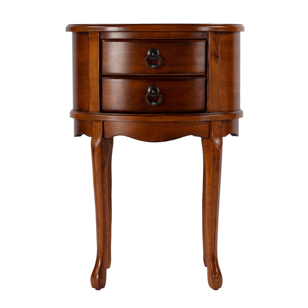 Butler Specialty Company - Whitley 18 in. W Oval Wood Traditional 2 Drawer Side Table, Medium Brown - 1589101 View 3